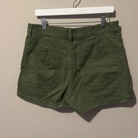 Madewell Perfect Vintage Green Jean Shorts Women Size 30 Army Green Pockets Long - Picture 6 of 11